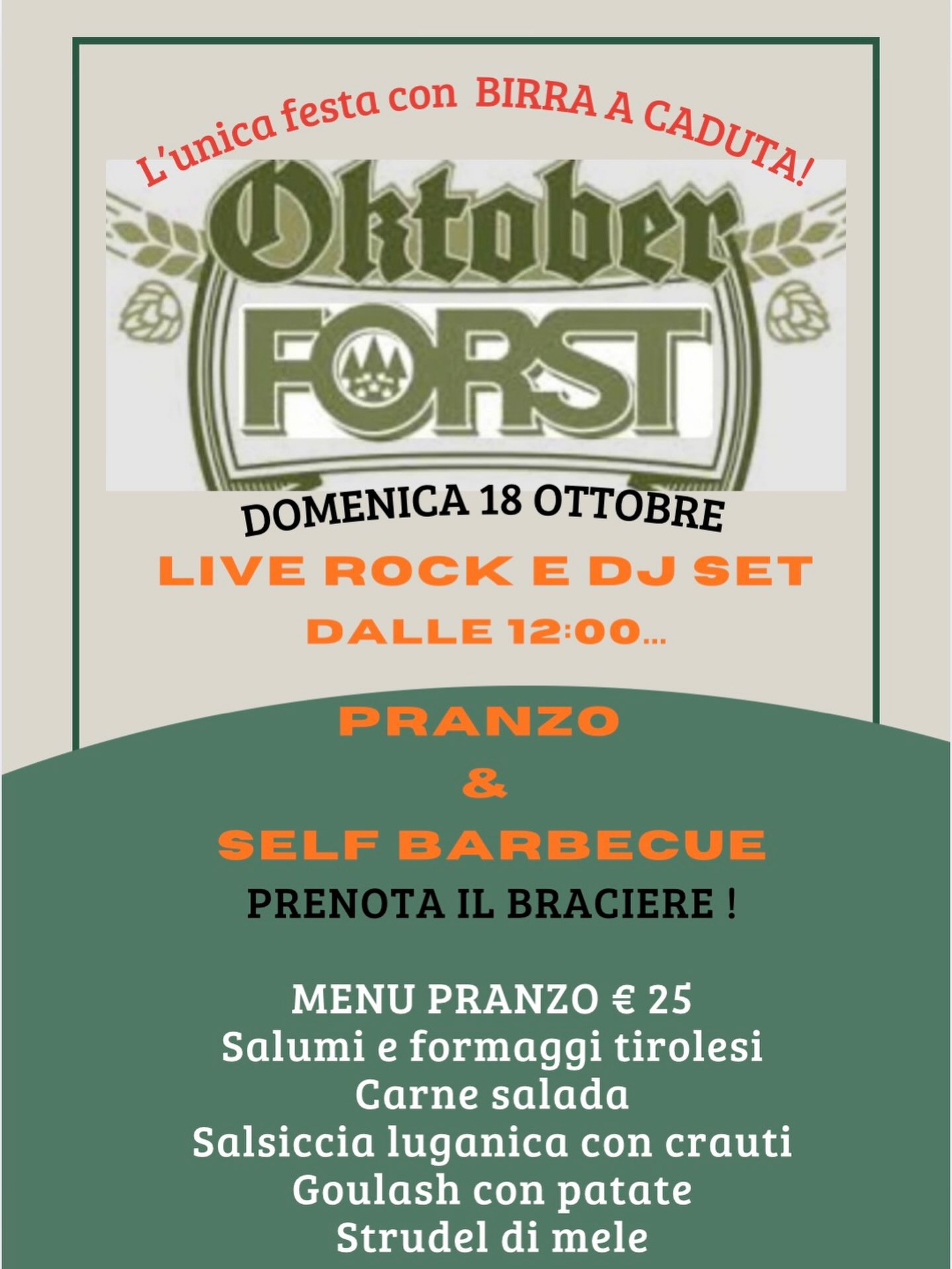 Birra a caduta!!! Direttamente dalla botte BlackOut Bridge live rock ‘70-‘80 e Mauretto Resident DJSET#pranzo#festa#musica#barbecue#casteldilama
